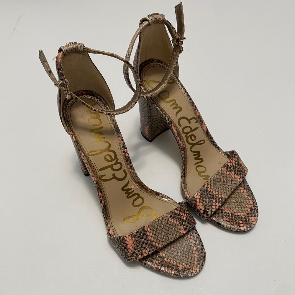 Sam Edelman Women's Snake Print Block Heels Size 7 Indie Y2K Mob Wife Boho